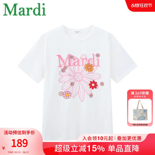 MARDI小雏菊多花字母短袖T恤