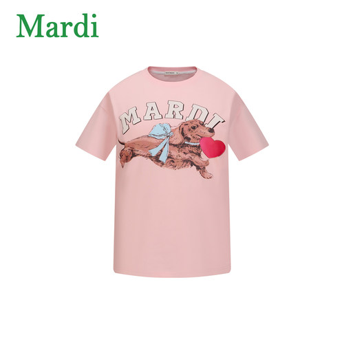 MARDI卡通小狗印花短袖T恤女