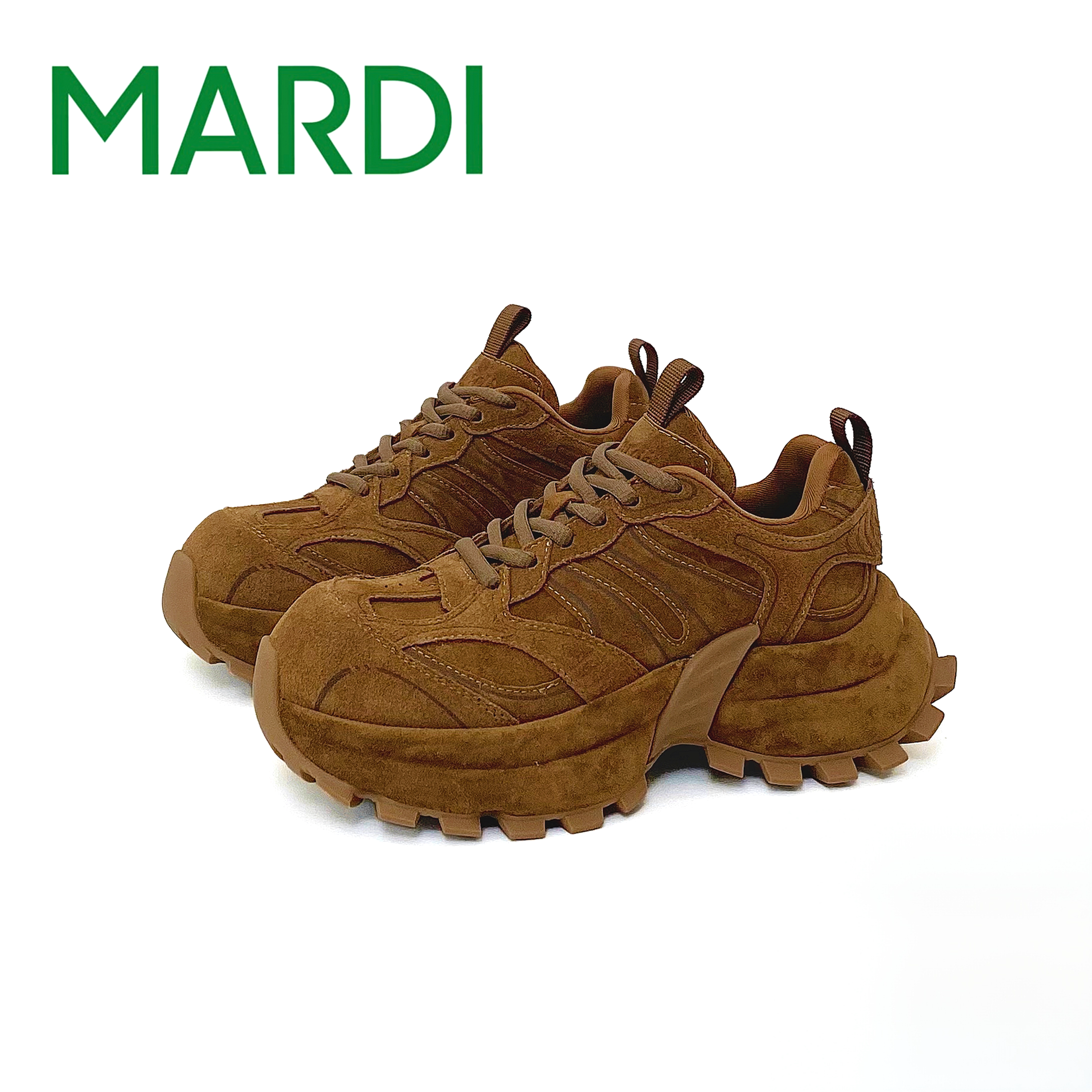 MARDI/玛尔帝老爹鞋系带厚底复古显脚小百搭擦色运动休闲情侣款图片