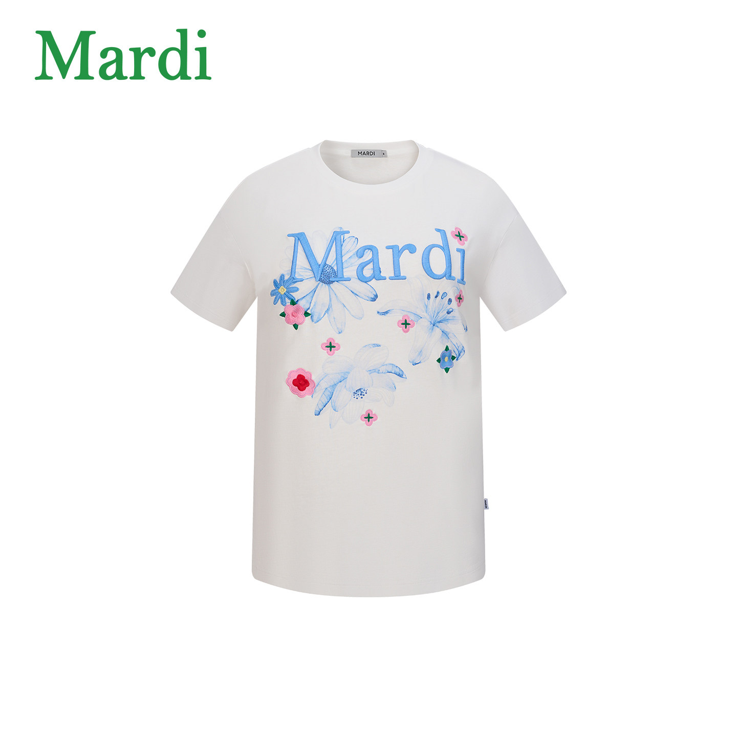 MARDI雏菊字母印花短袖T恤女