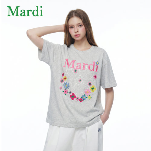 MARDI雏菊印花短袖T恤女夏宽松