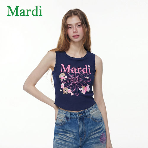 MARDI雏菊印花显瘦短款背心