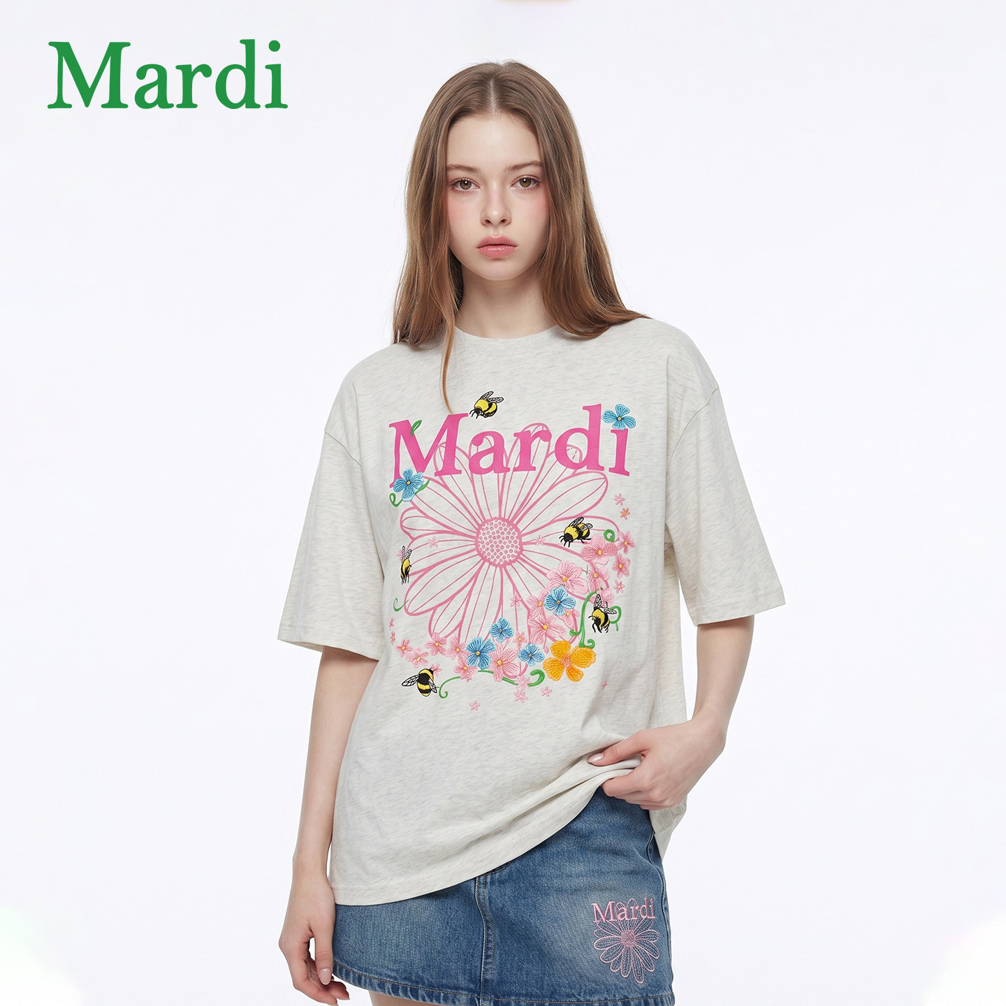 MARDI雏菊短袖宽松T恤女夏季图片