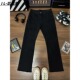 男春秋窄版 高街长裤 修身 子美式 显瘦裤 cleanfit黑色直筒弹力牛仔裤