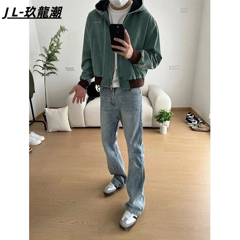 春夏美式复古vujade裤子男高街潮牌浅蓝色cleanfit牛仔裤男直筒裤,男装,牛仔裤,淘宝优惠券,粉丝福利购,淘宝优惠卷