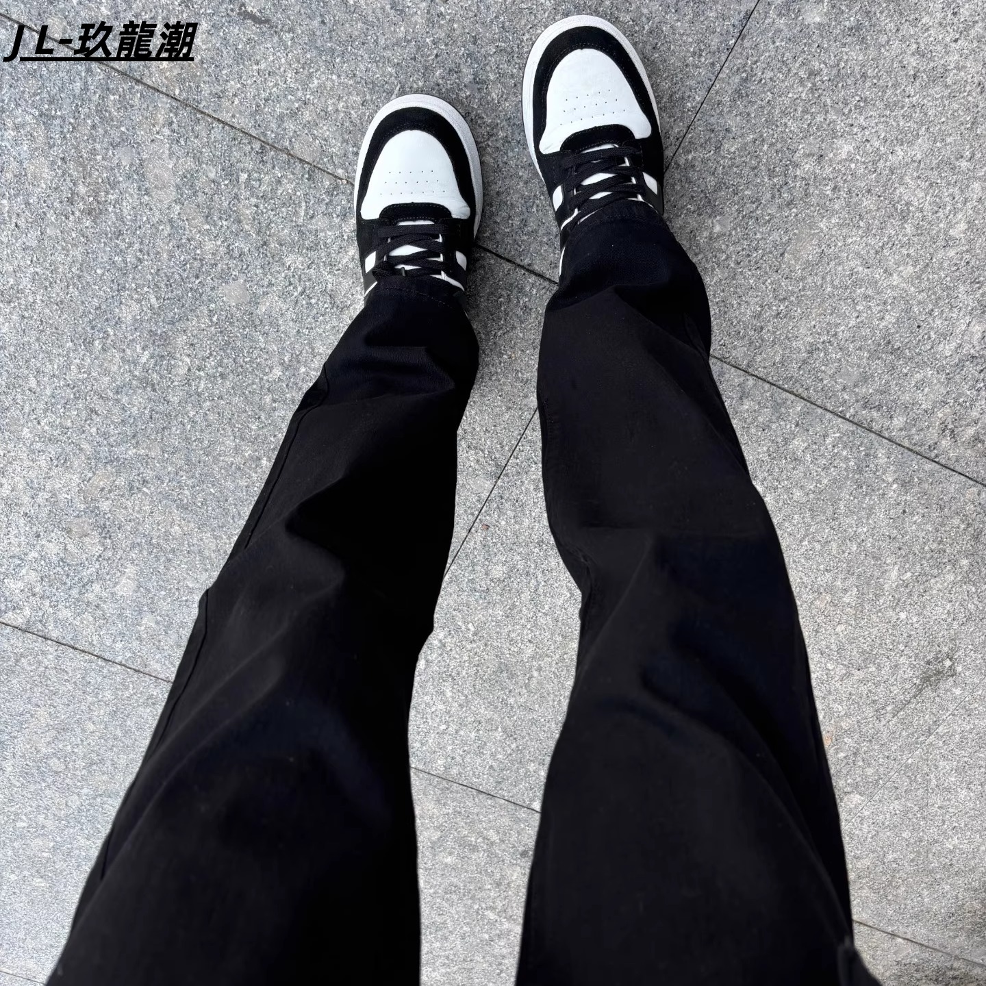 纯黑色修身弹力软牛仔裤男春秋款美式vibe风裤子显瘦窄版直筒长裤