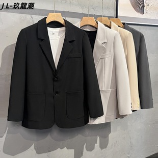 西装男外套英伦风春秋季高级感修身正装高端商务休闲韩版西服外穿