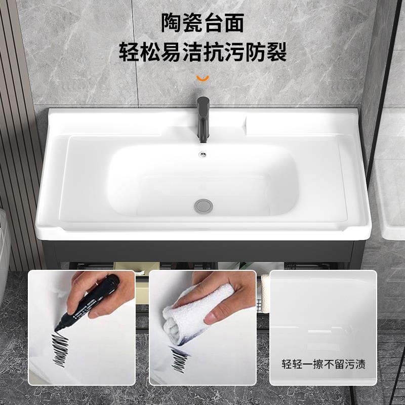 阳台落地式洗手盆柜组合一体台盆水池不锈钢支架化妆室陶瓷洗脸盆