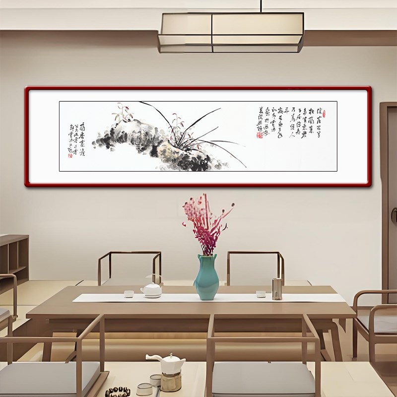纯手绘真迹水墨画兰花国画卧室书房挂画客厅沙发背景墙装饰画带框图片