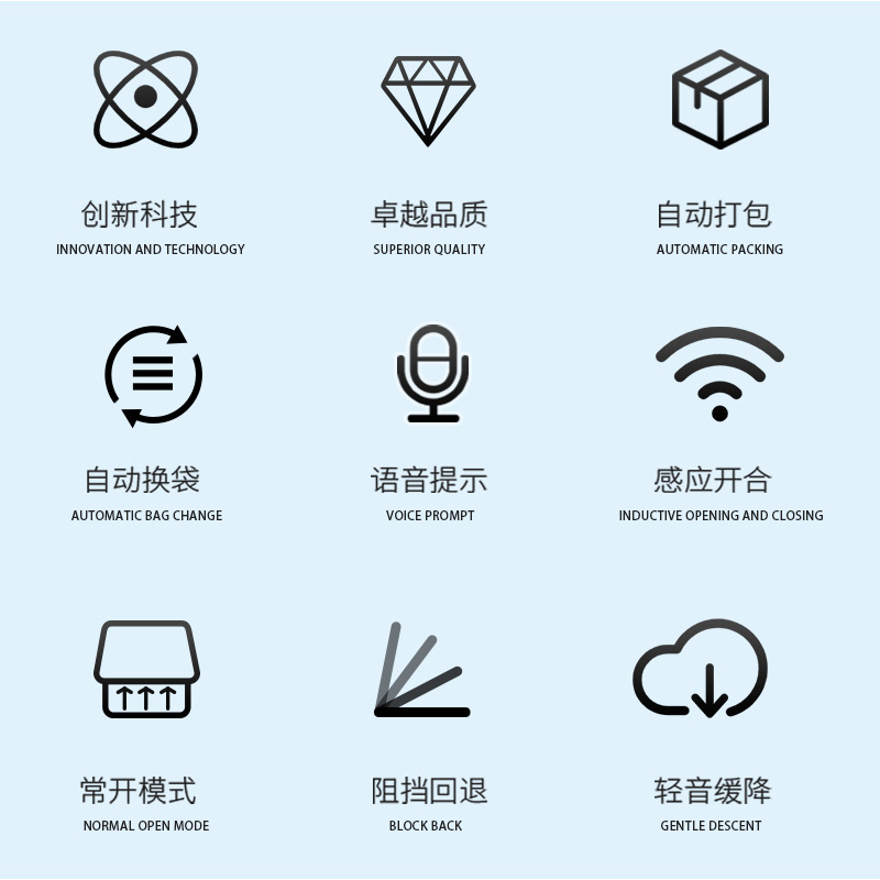 五色彩边可选】九霄鹿智能垃圾桶自动打包换袋感应家用客厅卫生间