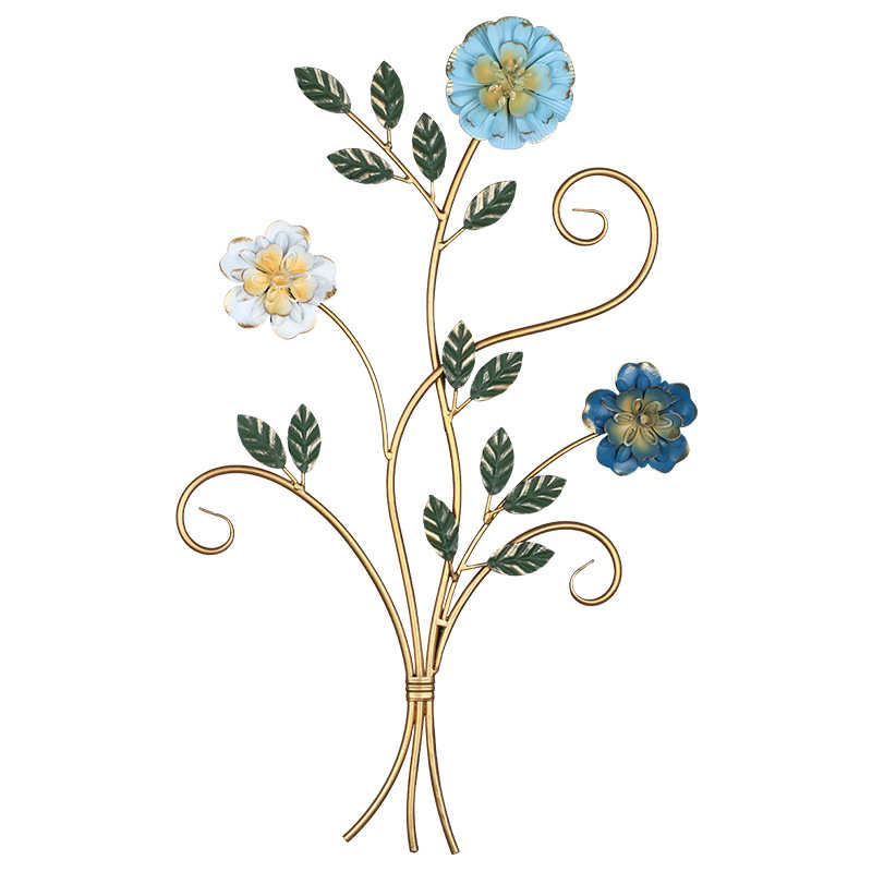 玄关铁客厅花卉欧式挂件壁饰阳台墙上植物田园背景装饰墙面家居艺