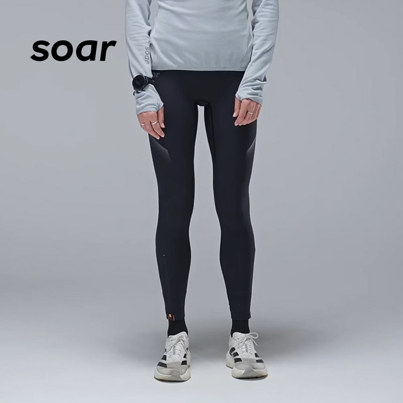 SOAR X RUN训练系列女子羊毛混纺保暖跑步裤防风雨紧身长裤STG5W