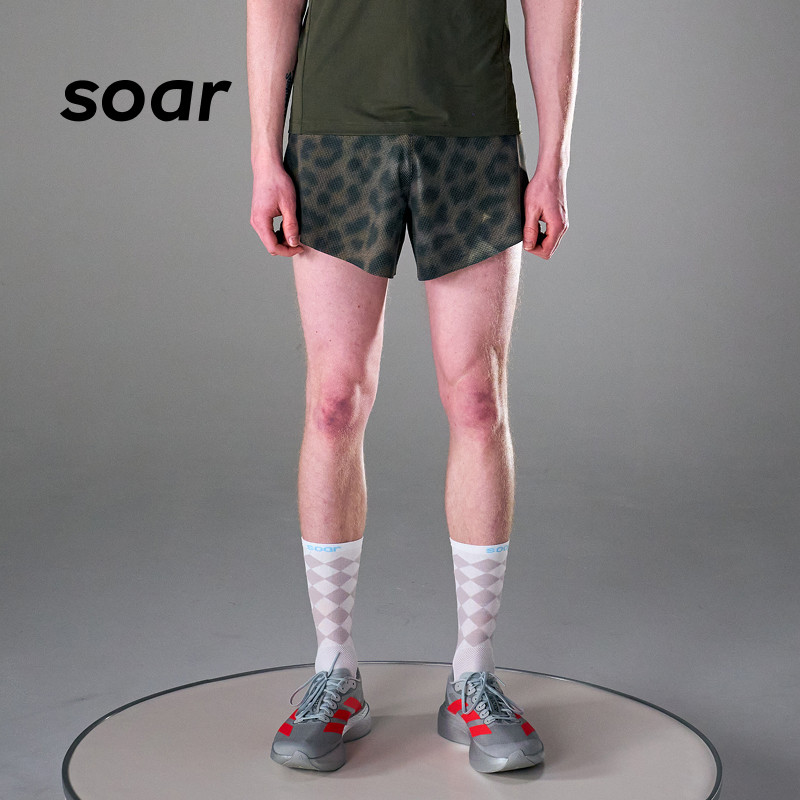 SOAR X RACE男子专业马拉松运动短裤丝绸混纺轻量透气跑步裤SS23M