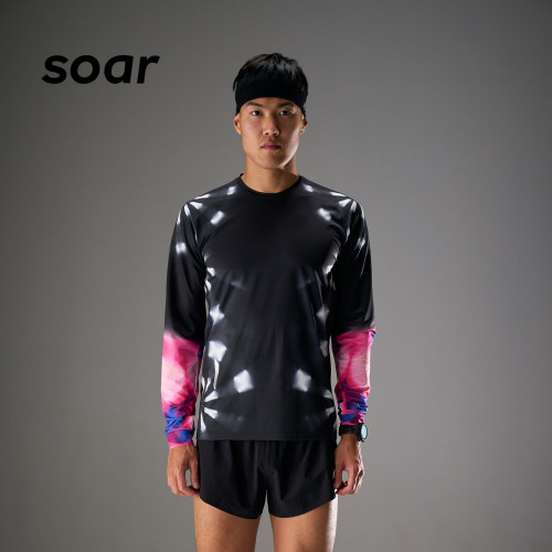 SOAR男子专业跑步印花长袖T恤
