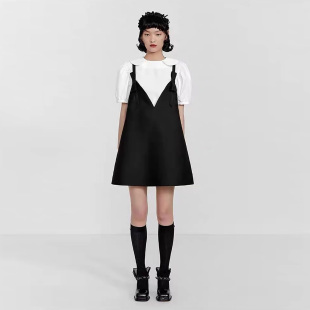 蝴蝶结吊带连衣裙子 百搭夏女装 鸟撤柜剪牌 L570设计感小众联名款