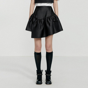 鸟撤柜女装 抽褶半裙短裙子蓬蓬伞裙 剪牌L286高级感不规则联名款