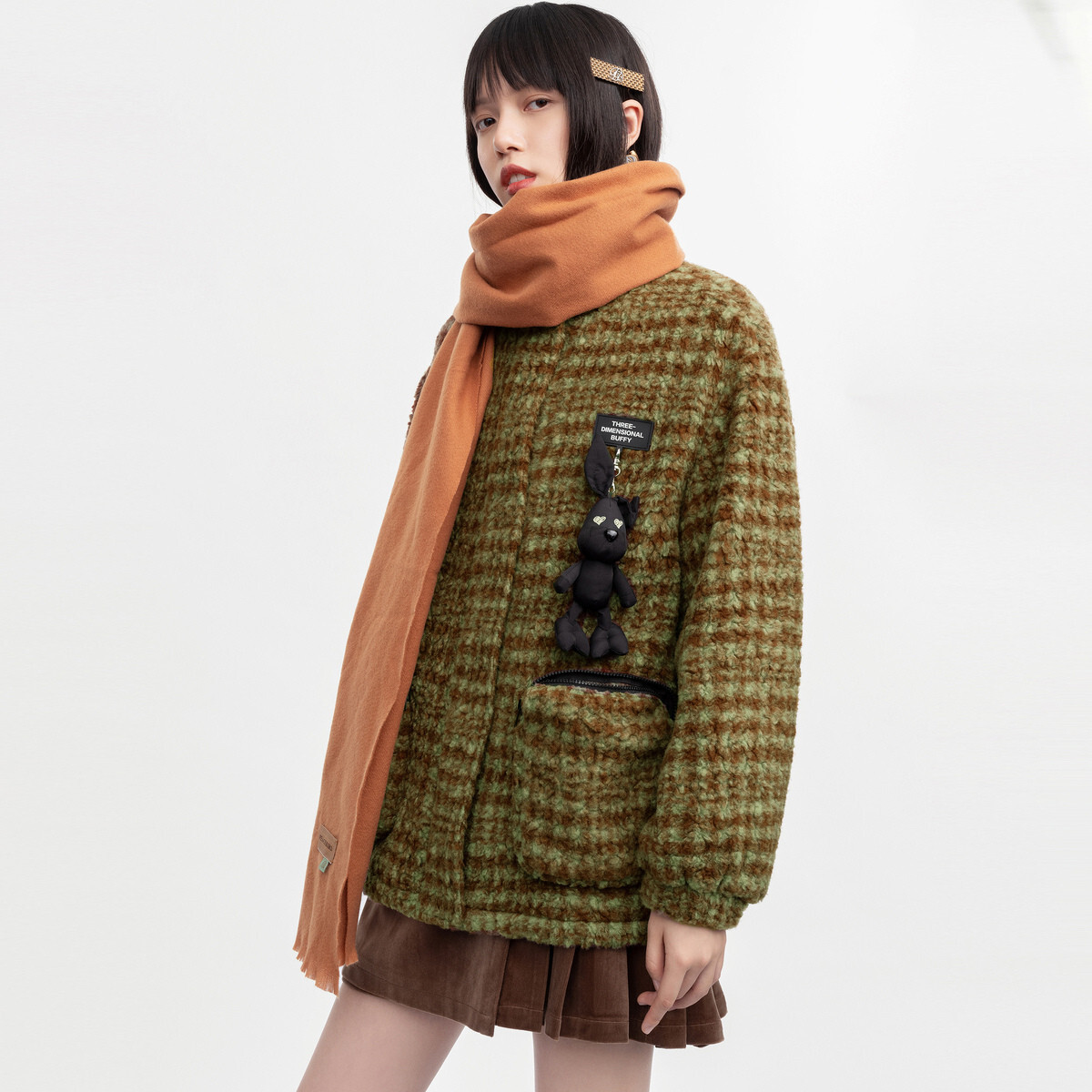 保暖抗寒上衣时尚玩偶仿羊羔外套