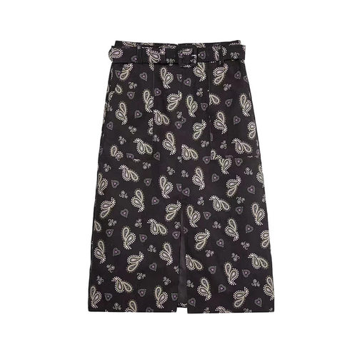 亲肤透气印花裙子复古满印长裙