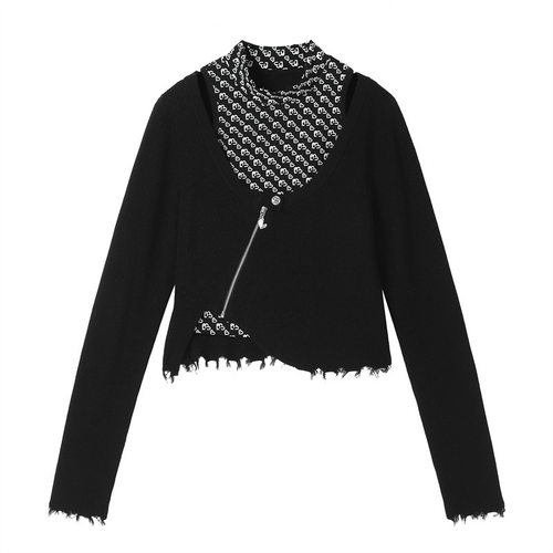 透气针织衫酷美两件套套头衫毛衣