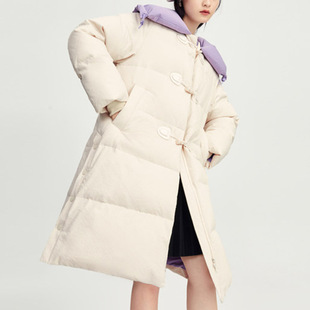 Z032拼色云朵领羽绒服