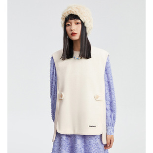 剪牌青仓 正品 L217针织呢马甲鸟撤柜女装 一线品牌