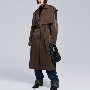 长款 气质收腰风衣时尚 百搭风衣Z157 PU革时尚 太系列撒柜清仓女装