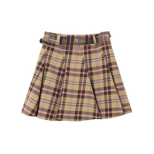 亲肤裙子摩登复古格纹短裙 折扣清仓L619 鸟撤柜女装