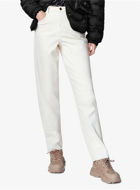 鸟撒柜清仓折扣捡漏款白色棉弹光边脚口牛仔裤超柔哈伦牛仔裤L293