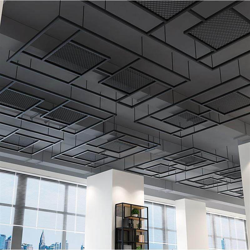 工业风铁丝网天花板铁艺餐厅酒吧吊顶装饰隔断菱形网格网片背景墙