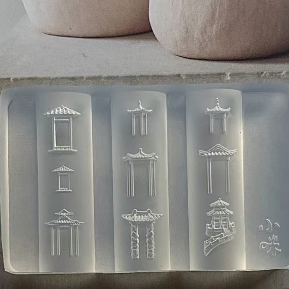 thumbnail for Xiao Mi's same nail art mold Suzhou garden flower window lantern pavilion series nail art silicone mold