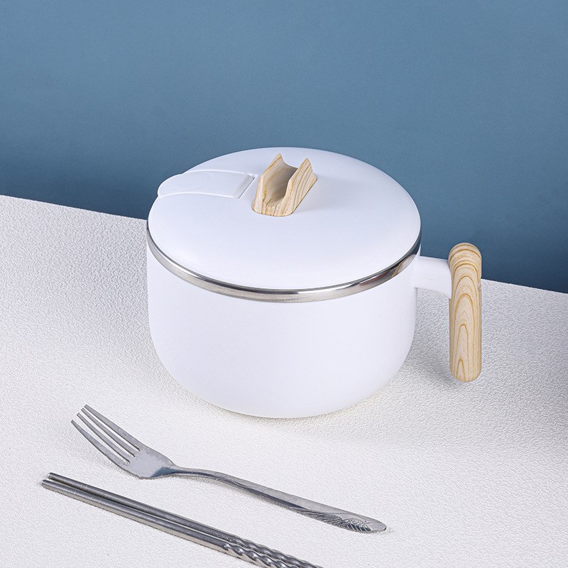 木纹0不锈钢泡面碗宿舍带盖滤保险水上班族食堂大容量隔热饭盒