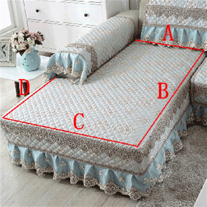 四季通用亚麻沙发垫欧式提花组合坐垫现代全棉全包沙发套罩巾定做