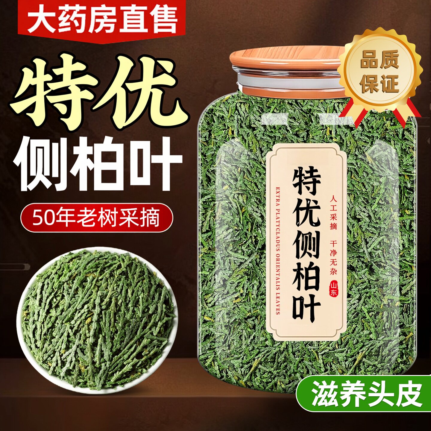 侧柏叶干中药材新鲜洗头发包