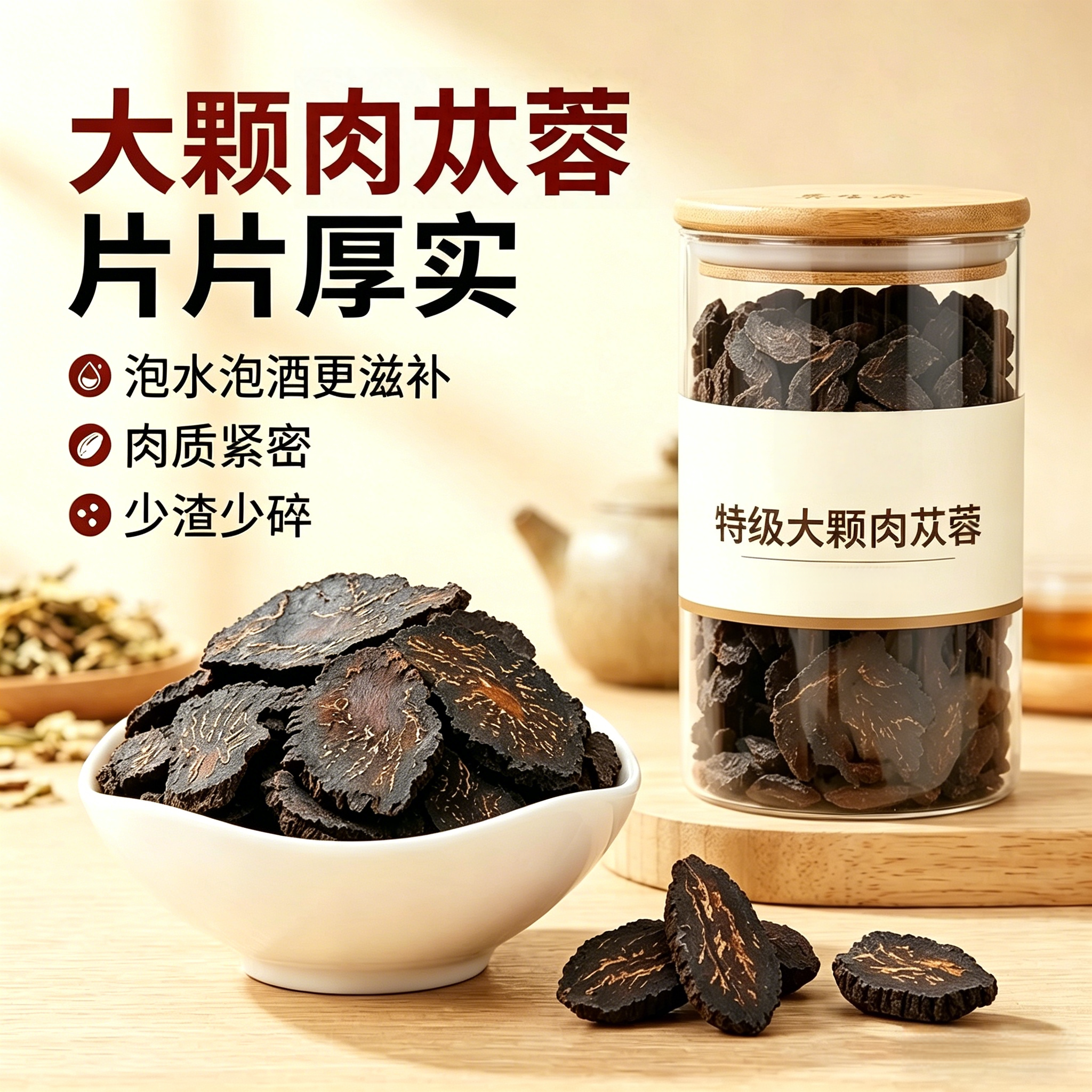 肉苁蓉中药材正品官方旗舰店中药内蒙古特级野生肉苁蓉片泡茶泡酒