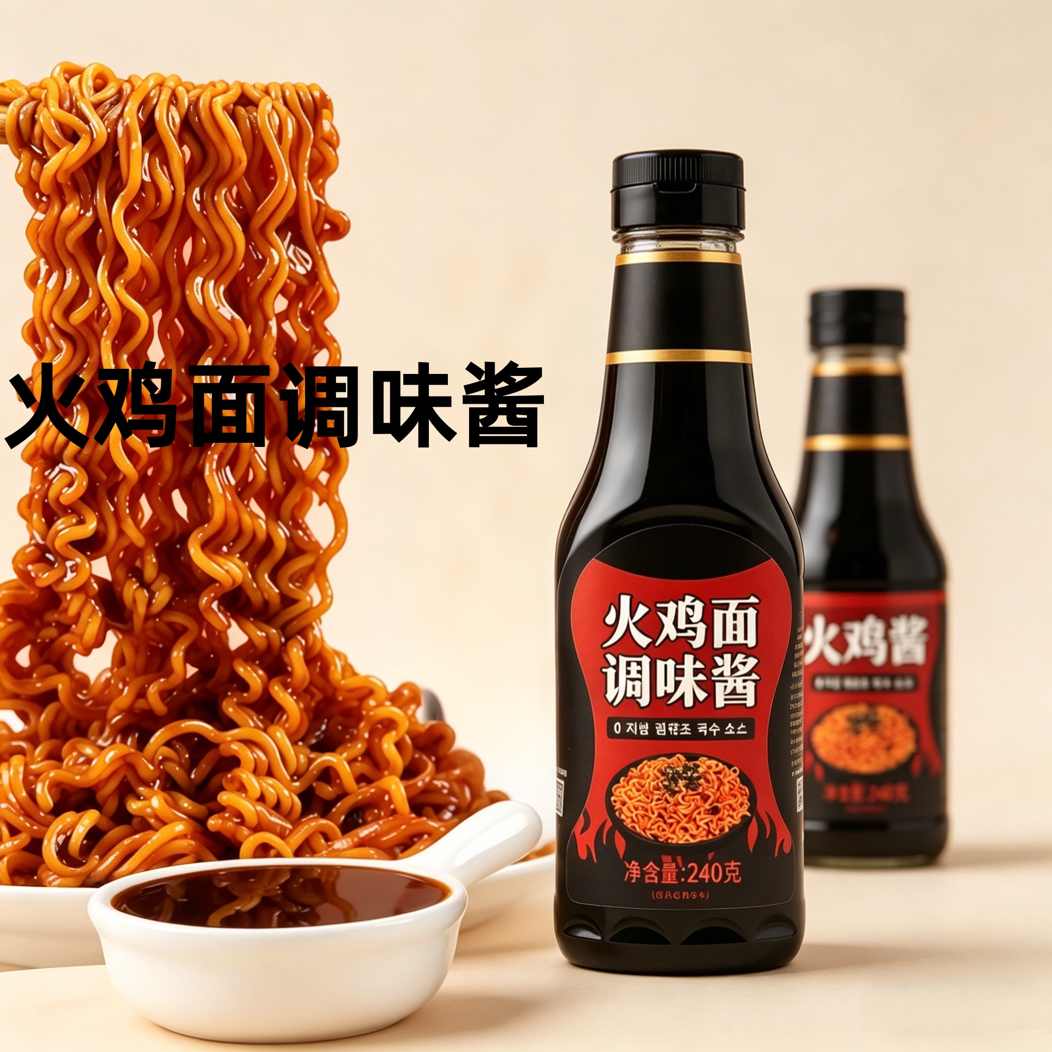 韩式火鸡面酱官方旗舰店0脂肪0添加超辣酱韩国拌饭酱