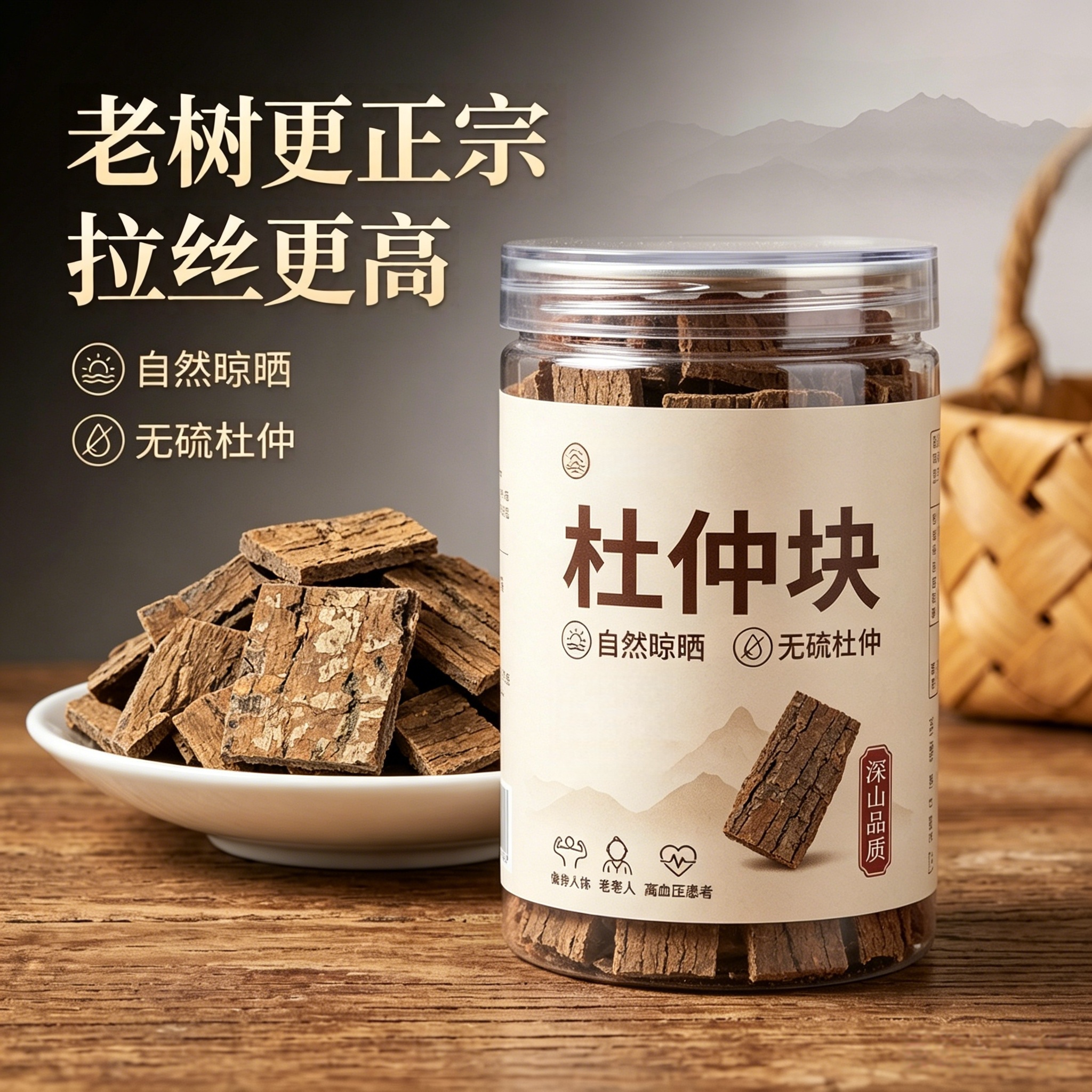 野生老树杜仲特级杜仲片泡茶