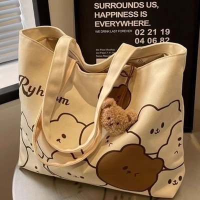 【休闲大容量包女学生帆布包】