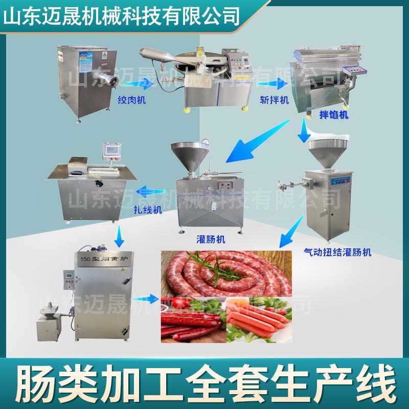 全自动香肠加工成套设备肉肠熏制生产线红肠腊肠老火腿生产流水线