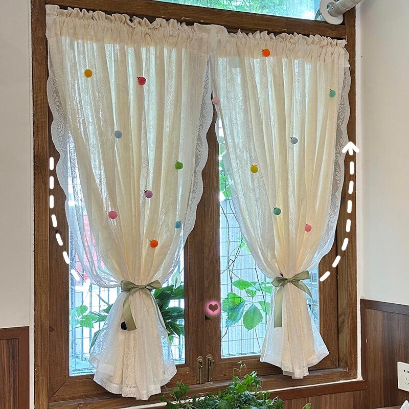 法式儿童房窗帘梦幻仙女纱帘奶油