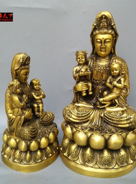 铜观音佛像送子观音观世音菩萨家居工艺摆件装饰定做