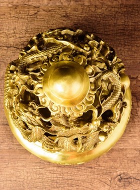 纯铜鼎工艺品客厅摆件家居办公室铜鼎装饰摆设送礼中式