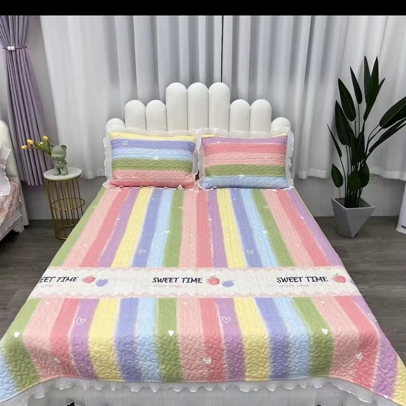 四季花边床裙夹棉床褥加厚家用床单防滑榻榻米床盖单双人儿童褥子