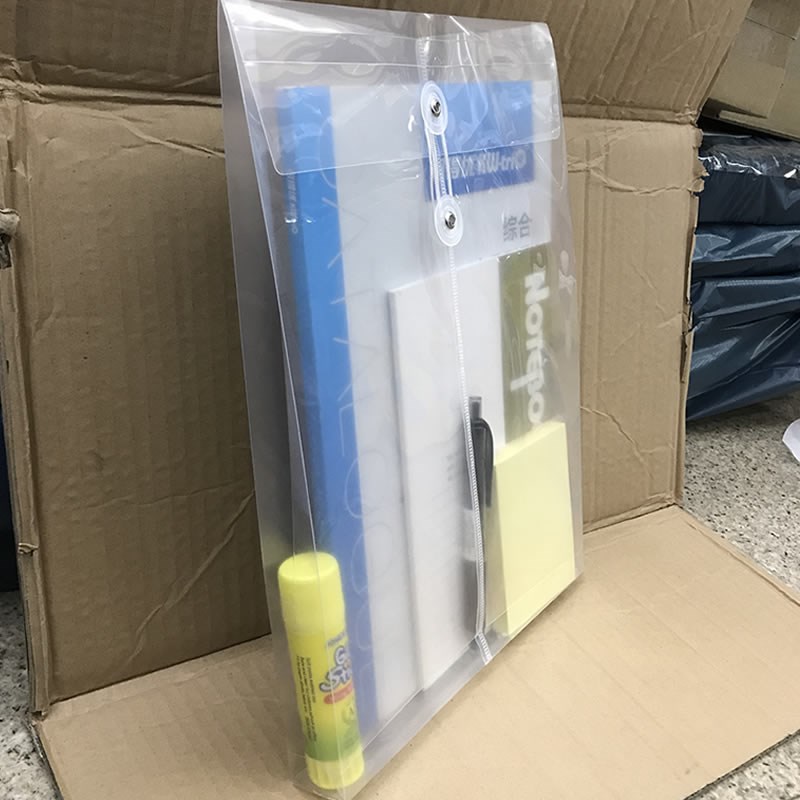 A4/FC透明档案袋 塑料文件袋F118 立体大容量资料袋 绕绳文件袋