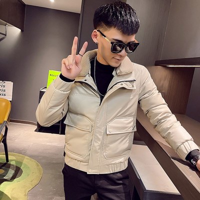 矮个子小码S号毛领羽绒服男士冬季外套修身时尚男装立领XS羽绒衣