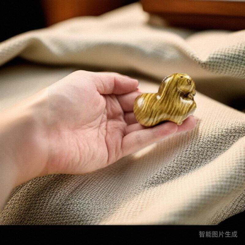 天然枯木老料金丝楠木满水波纹唐马生肖马实木手把件摆挂件工艺品