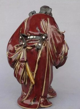 石湾公仔陶瓷钟馗手工中式摆件门厅家居新美陶引福归堂刘泽棉钟馗