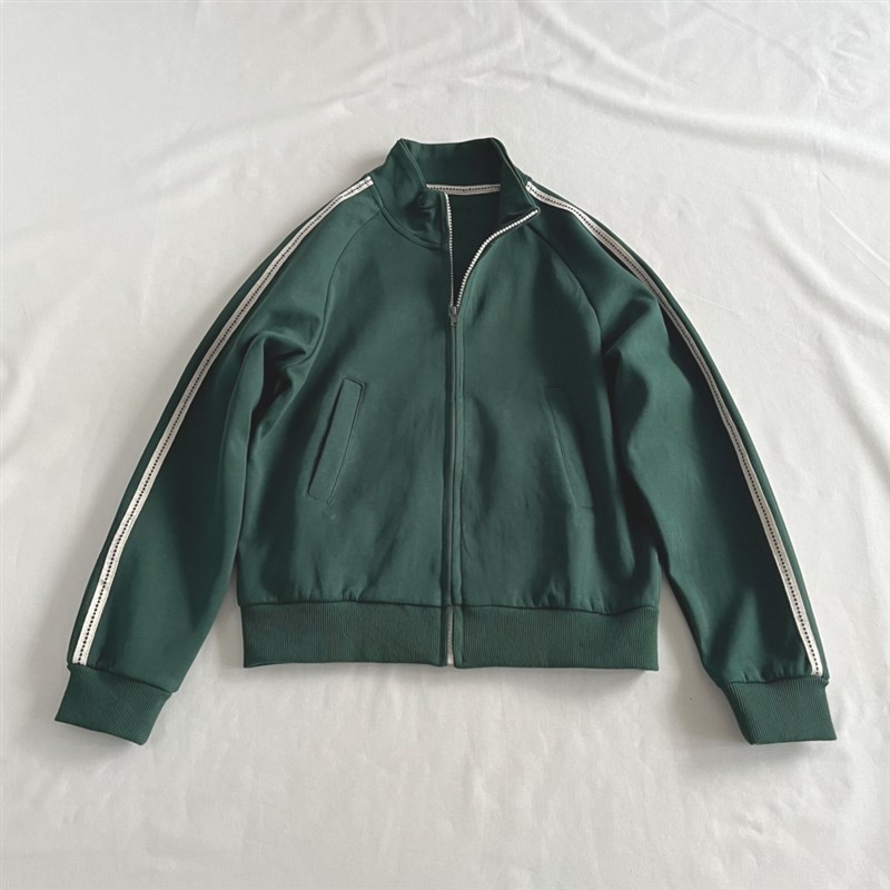 深蓝色/墨绿色立领拉链短外套 秋新款宽松百搭开衫卫衣女