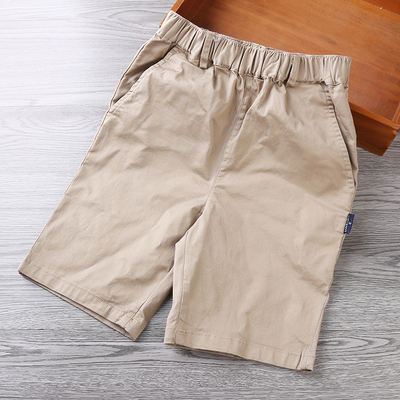儿童裤子男浅卡其色夏装短裤中大童校服裤休闲西裤小学生校裤加肥