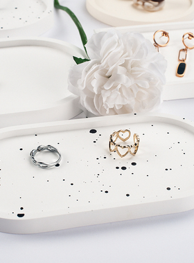简约饰品戒指拍照摄影收纳盘摆件道具背景石膏柜台陈列摆台装饰