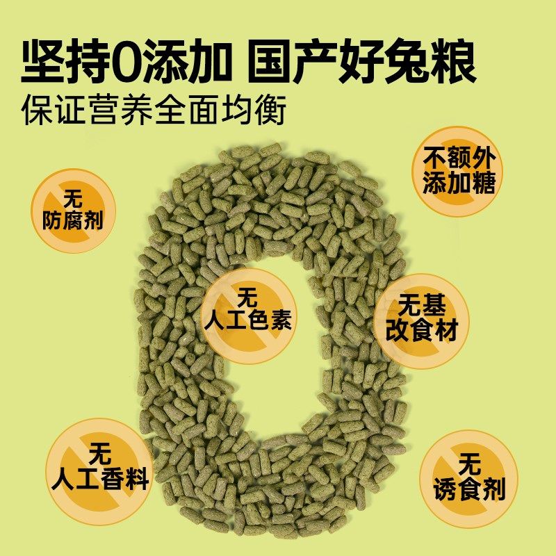 威毕全价提摩西草成兔幼兔主粮兔粮兔子饲料粮食无谷低敏膨化兔粮